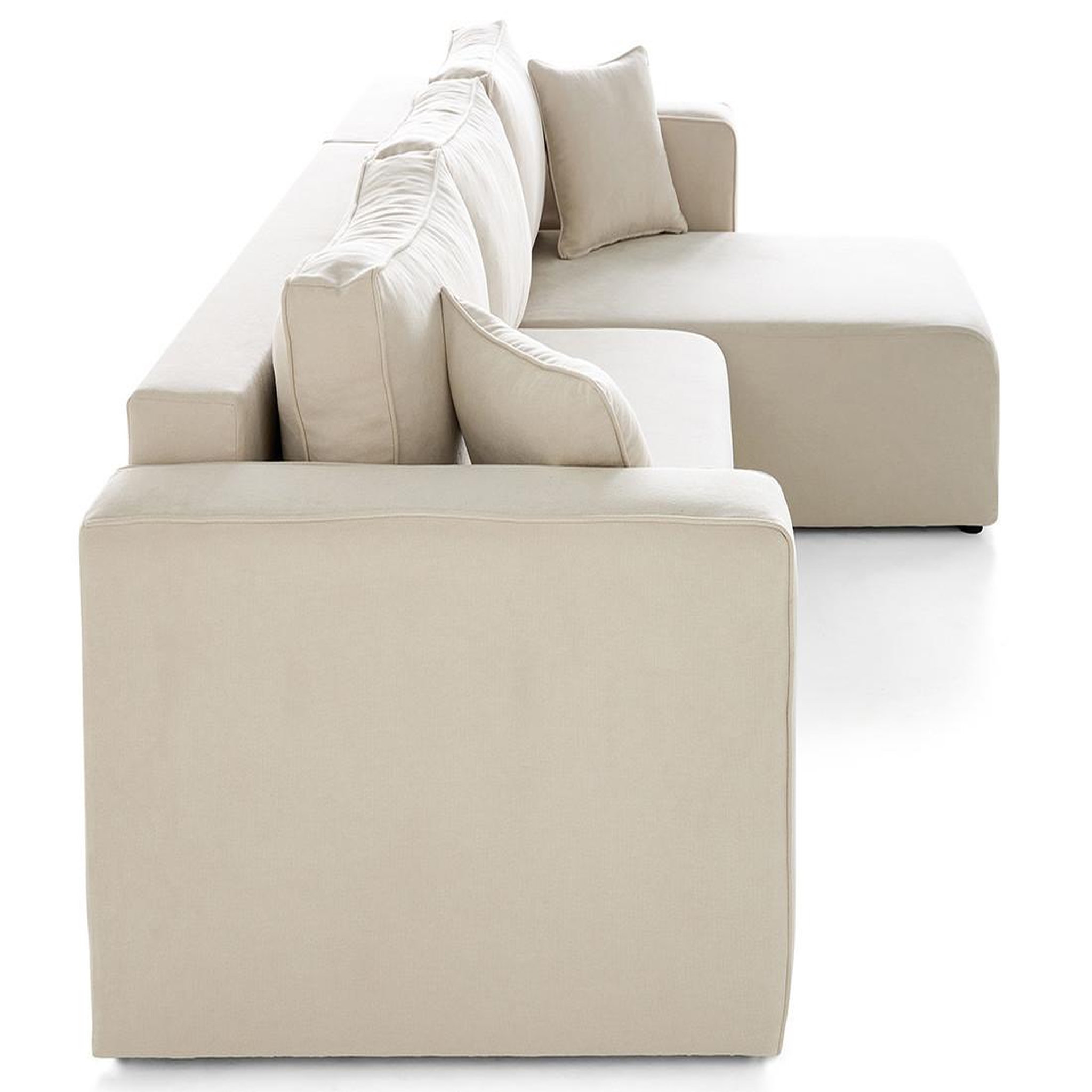 Voir la diapositive 4 : BEST MOBILIER Topaze - canapé d'angle déhoussable réversible 4 places en tissu