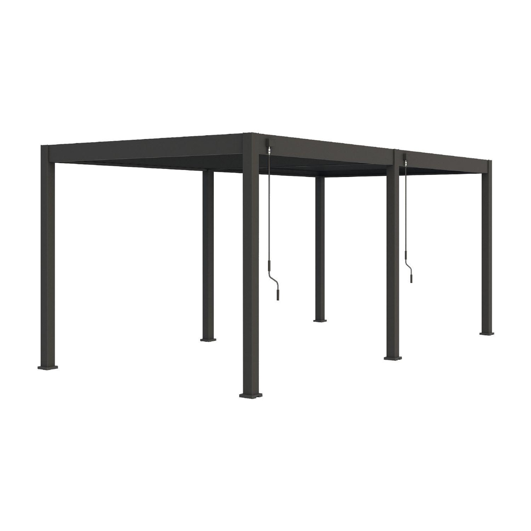 Voir la diapositive 4 : Pergola Bioclimatique autoportée- 3x6 m - Aluminum Anthracite - VS OmBREA®