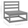 Voir la diapositive 6 : VIDAXL Salon de jardin 13 pcs avec coussins Gris Bois de pin massif