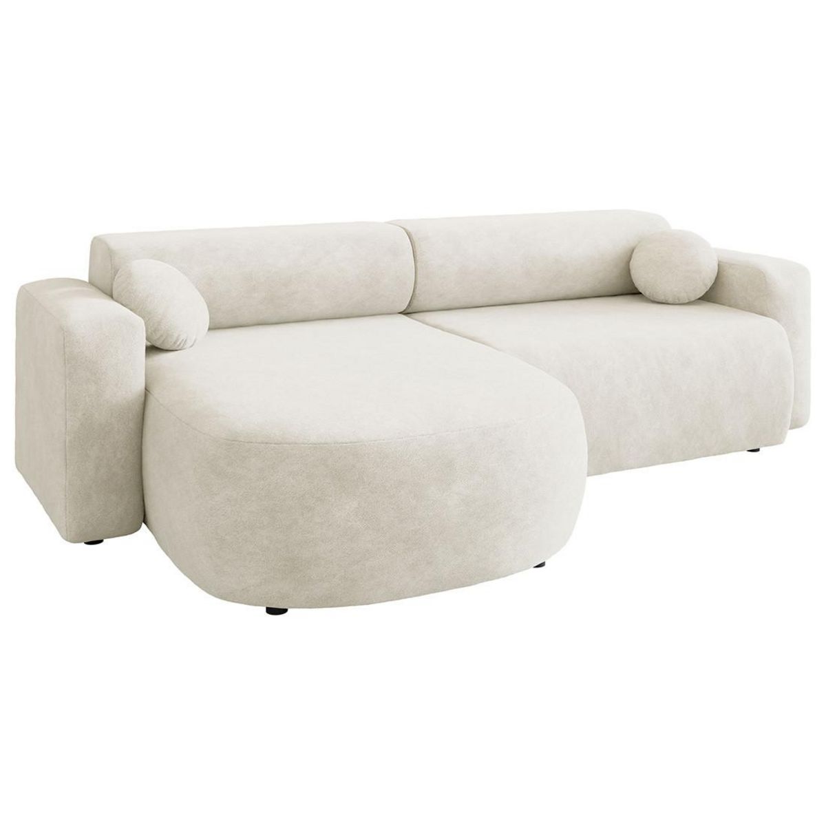 BEST MOBILIER Brunello - canapé d'angle réversible 4 places convertible avec coffre en tissu