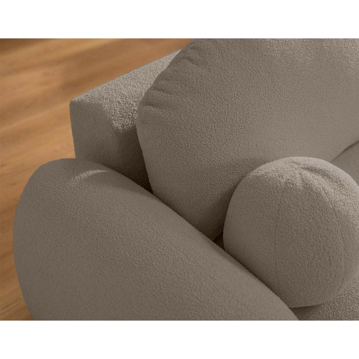 BEST MOBILIER Berenice - canapé d'angle droit 4 places convertible avec coffre en tissu bouclette