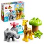 Voir la diapositive 2 : LEGO Duplo 10971 Animaux sauvages d'Afrique, Jouet sur le Safari pour Enfants de 2 Ans avec Figurines d'Éléphant et de Girafe, avec Tapis de Jeu