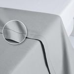 ACTUEL Drap plat uni en percale de coton . Coloris disponibles : Gris, Vert