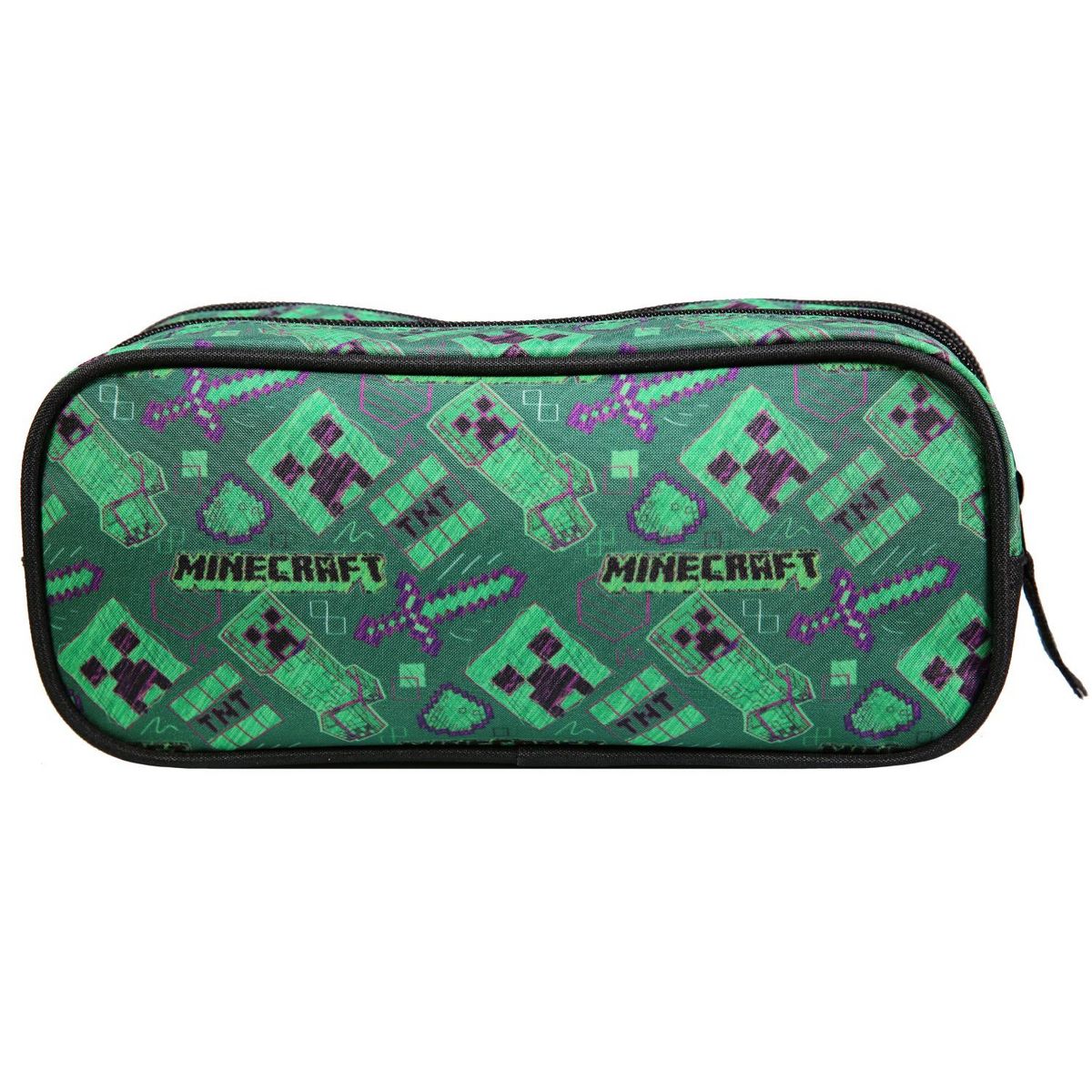 Bagtrotter BAGTROTTER  Trousse scolaire 2 compartiments Minecraft Vert