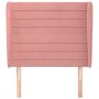 Voir la diapositive 3 : VIDAXL Tete de lit avec oreilles Rose 83x23x118/128 cm Velours