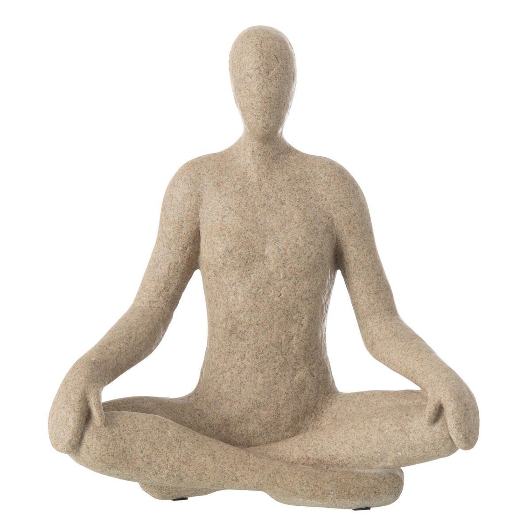 J-LINE Statuette yoga en résine  shawn  31cm beige
