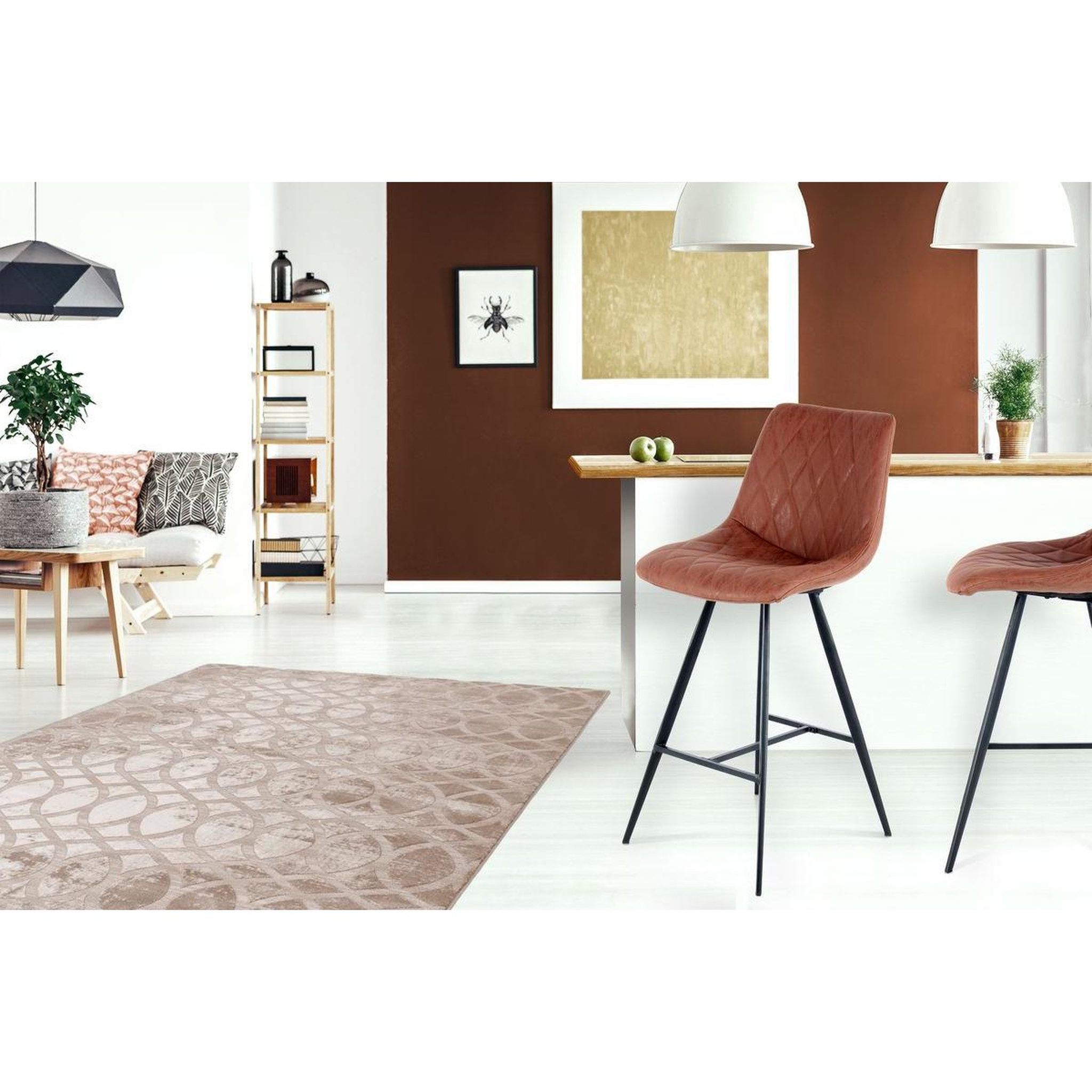Voir la diapositive 3 : Paris Prix Lot de 2 Chaises de Bar  Frances  107cm Marron