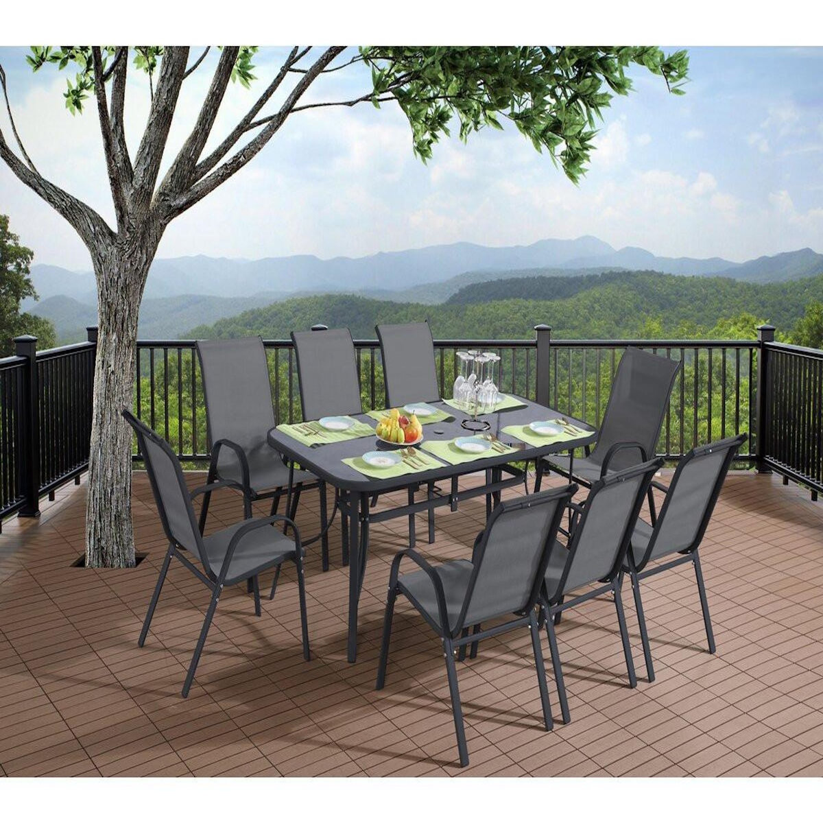 Habitat et Jardin Table de jardin  Cordoba  - Phoenix - 8 places - Gris effet marbre