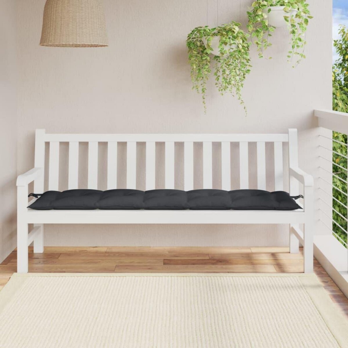 VIDAXL Coussin de banc de jardin anthracite melange 180x50x7 cm tissu