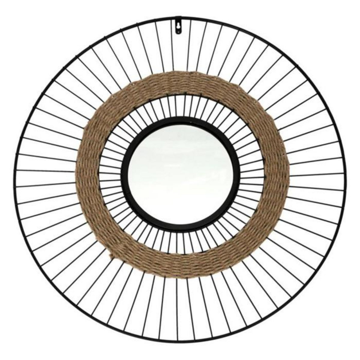 Paris Prix Miroir Mural Design  Filaire  60cm Noir & Naturel