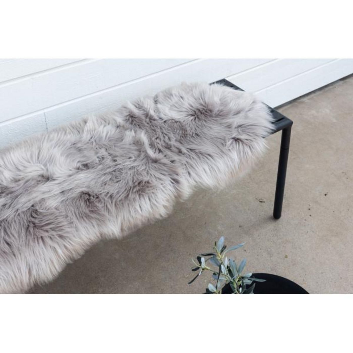 Paris Prix Tapis Imitation Fourrure  Katy  55x180cm Gris