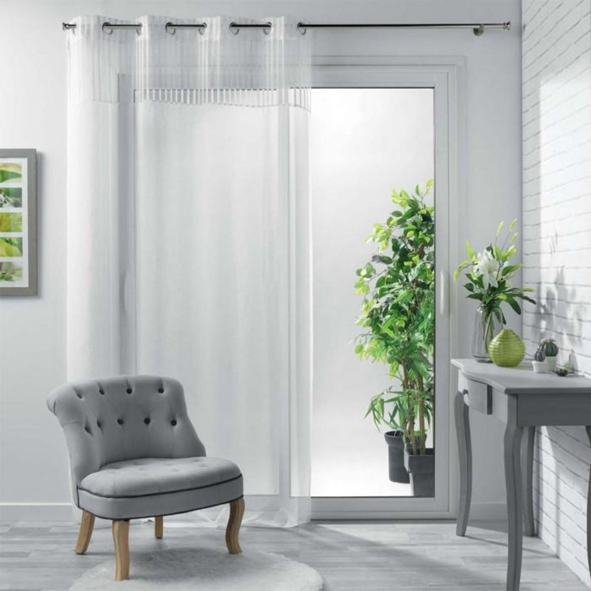 Paris Prix Rideau Voilage à Œillets  Madi  140x240cm Blanc