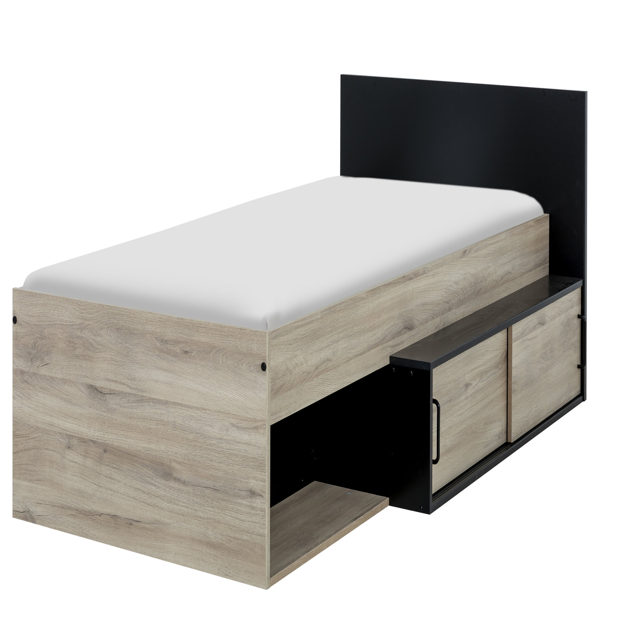 Voir la diapositive 3 : Lit junior 90x200cm avec rangements WASHINGTON