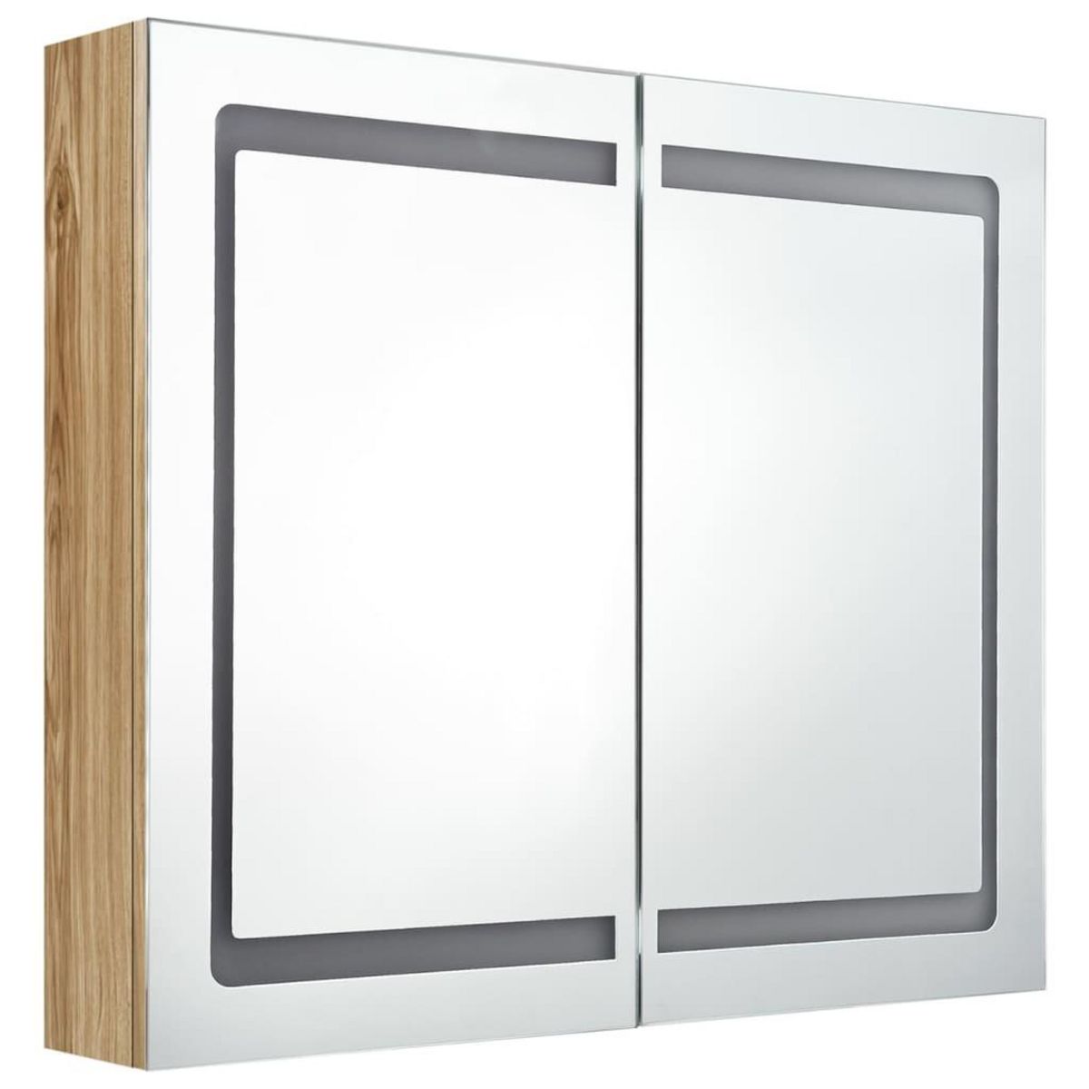 VIDAXL Armoire de salle de bain a miroir LED Chene 80x12x68 cm