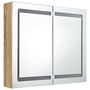 Voir la diapositive 3 : VIDAXL Armoire de salle de bain a miroir LED Chene 80x12x68 cm