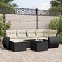 Voir la diapositive 1 : VIDAXL Salon de jardin 7 pcs avec coussins noir resine tressee