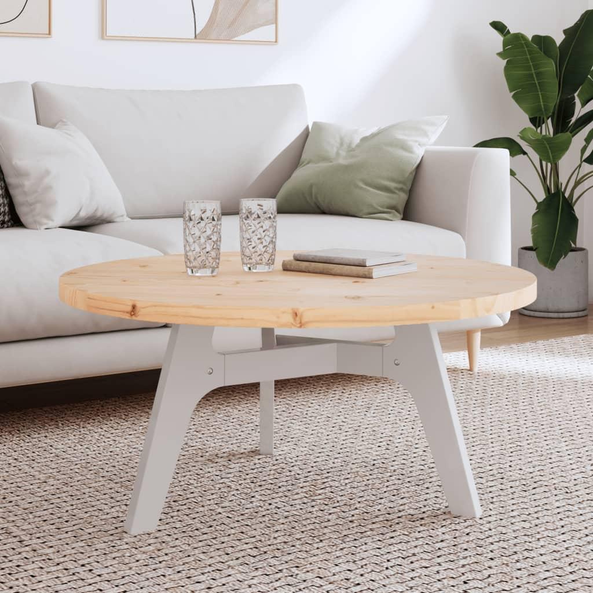 VIDAXL Dessus de table rond Ø90x3 cm bois de pin massif