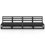 Voir la diapositive 3 : VIDAXL Canape a 4 places de jardin Noir Bois de pin solide