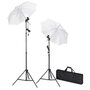 Voir la diapositive 3 : VIDAXL Kit de studio photo avec toile de fond lampes et parapluies