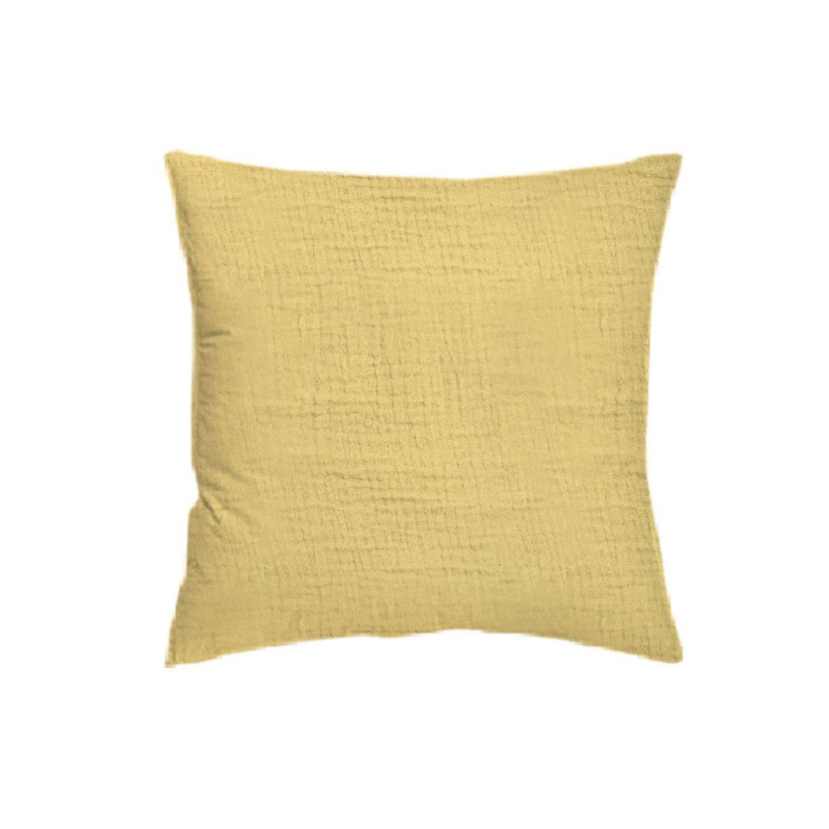 Coussin déco uni déhoussable en gaze de coton 