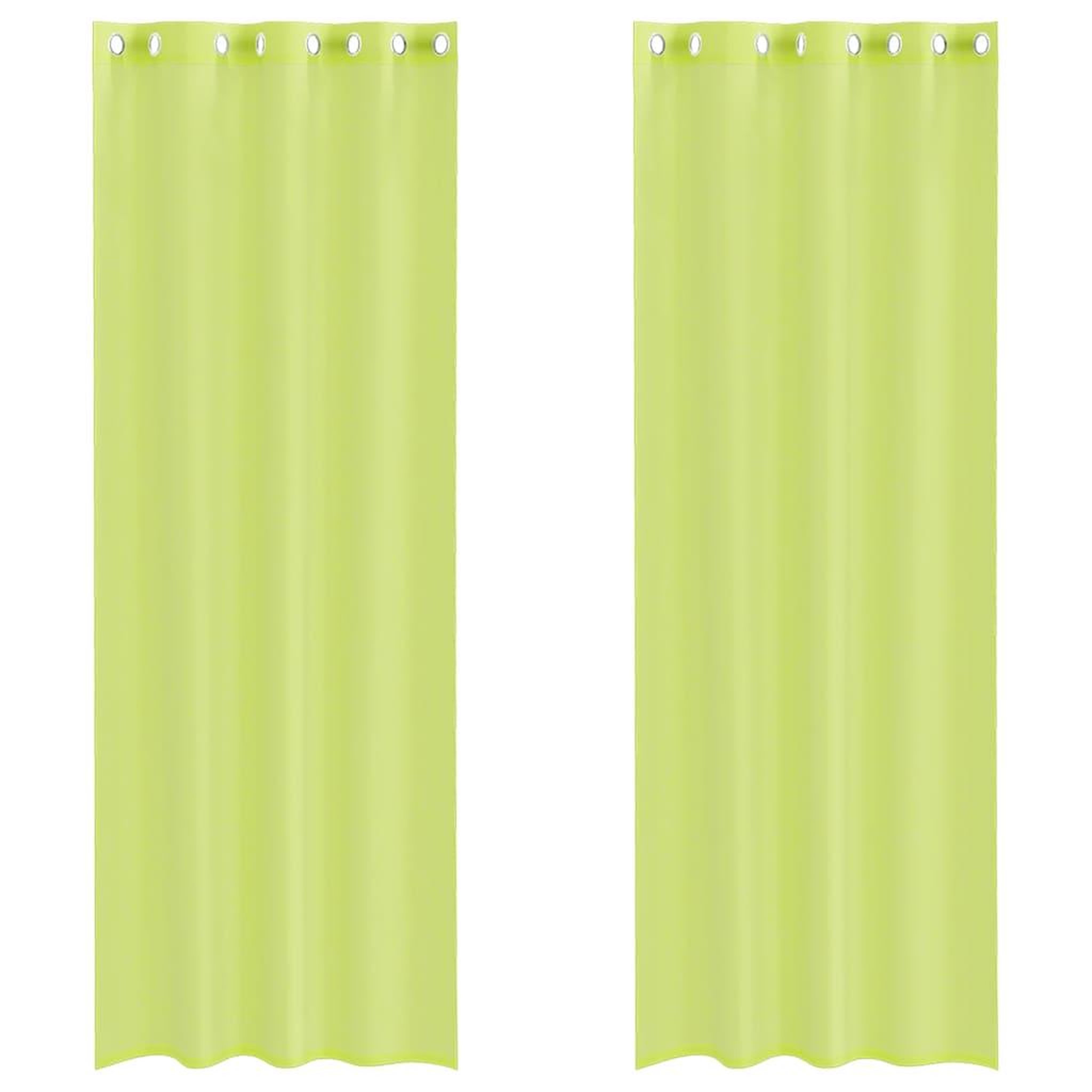 Voir la diapositive 2 : VIDAXL Rideaux en voile avec œillets 2 pcs vert pomme 140x300 cm