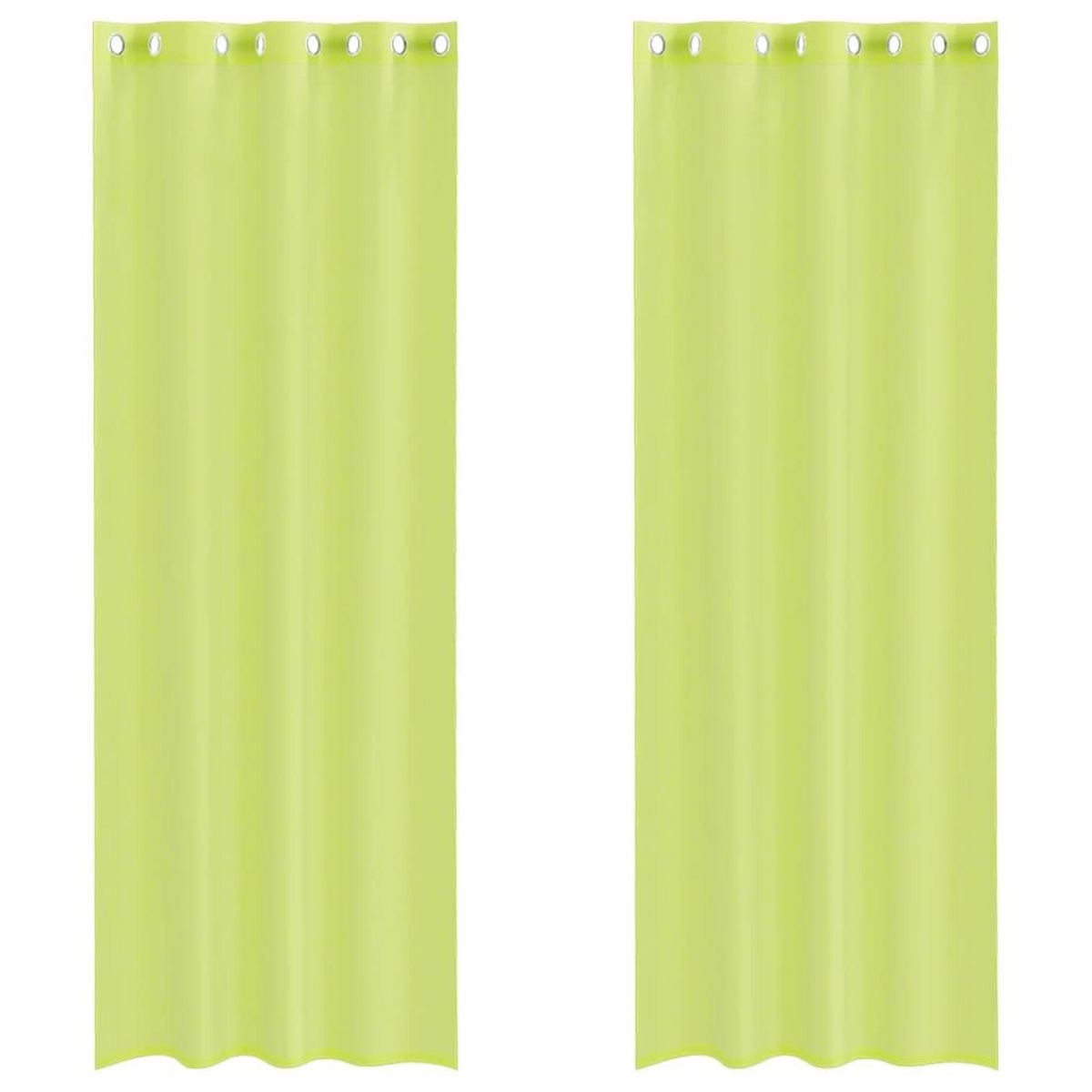 VIDAXL Rideaux en voile avec œillets 2 pcs vert pomme 140x300 cm