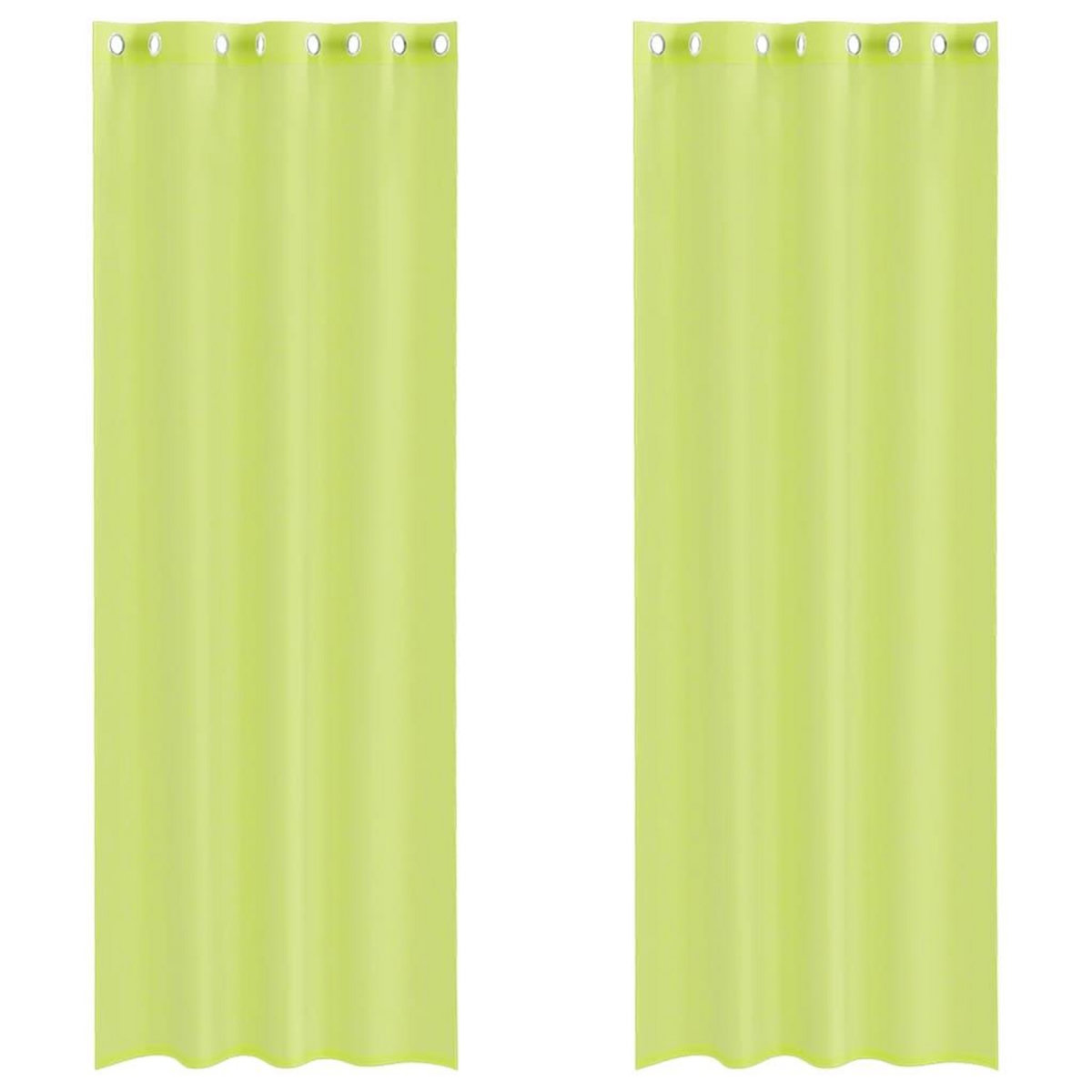 VIDAXL Rideaux en voile avec œillets 2 pcs vert pomme 140x300 cm