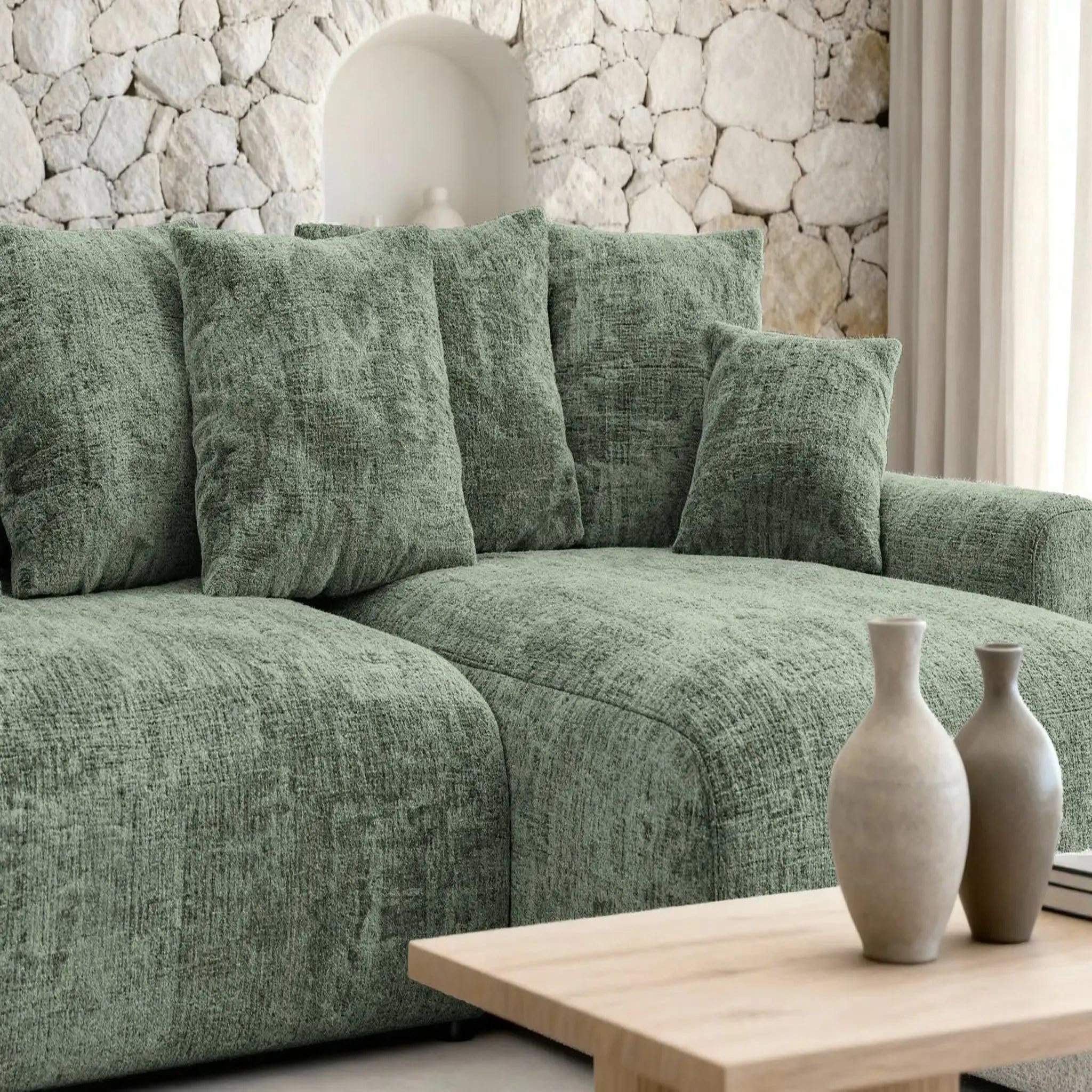 Voir la diapositive 4 : CASANOVA PARIS Oli - canapé d'angle convertible tissu chenille 4 places