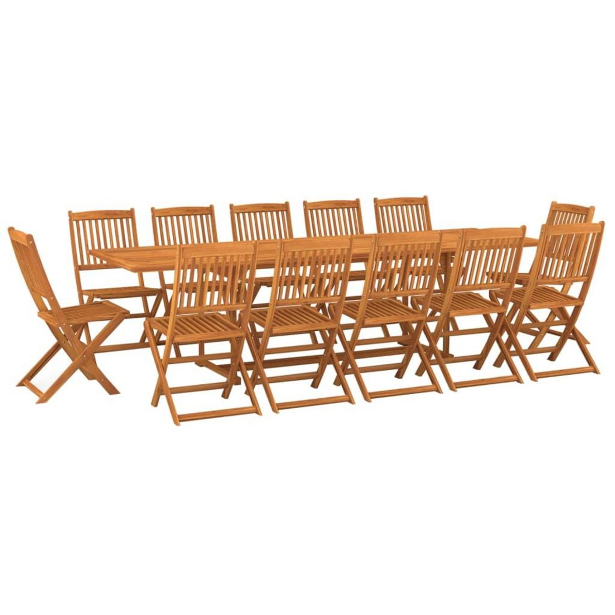 VIDAXL Ensemble a manger de jardin 13 pcs 280x90x75 cm bois d'acacia