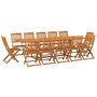 Voir la diapositive 2 : VIDAXL Ensemble a manger de jardin 13 pcs 280x90x75 cm bois d'acacia