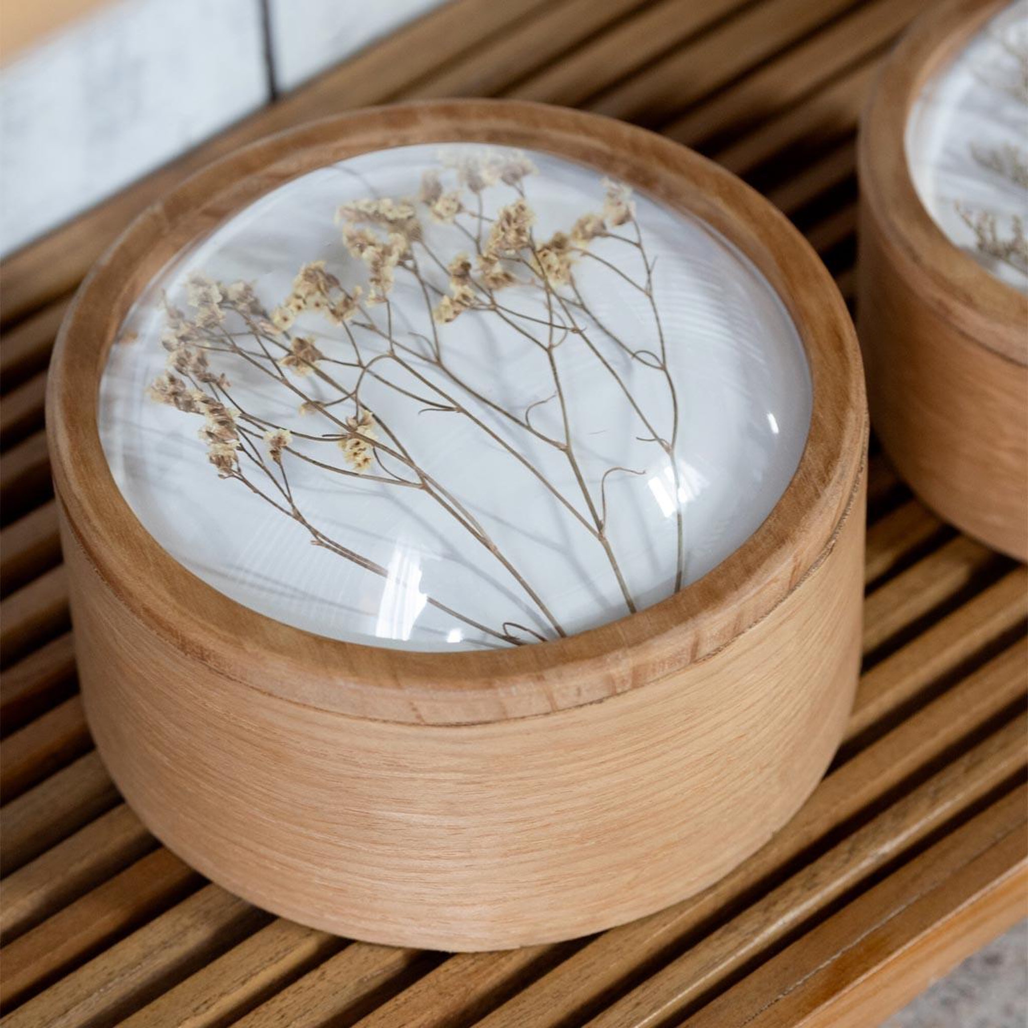 Voir la diapositive 4 : J-LINE Boîte déco en bois  cereal  20cm naturel