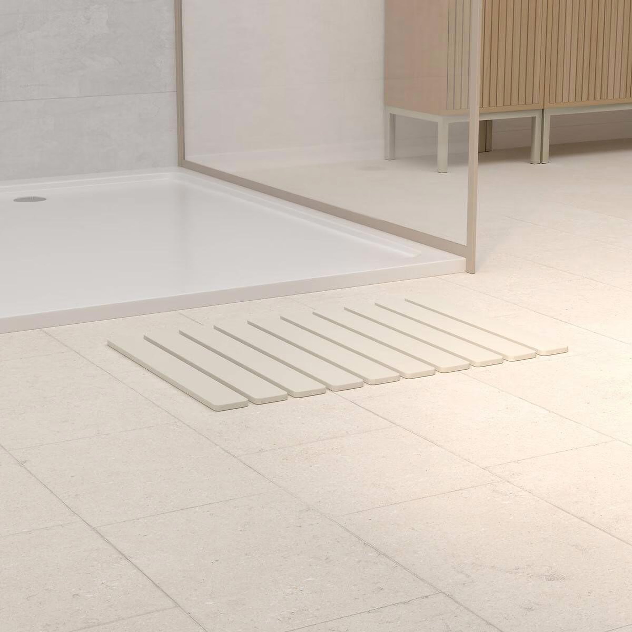 Voir la diapositive 2 : FIVE Tapis de bain en diatomite  caillebotis  59x93cm beige