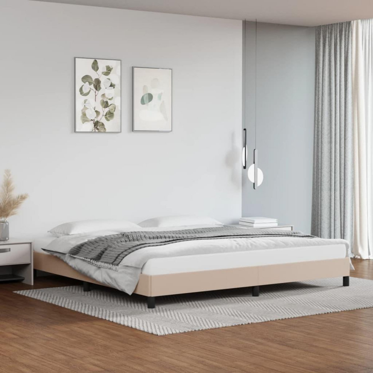 VIDAXL Cadre de lit sans matelas cappuccino 200x200 cm similicuir