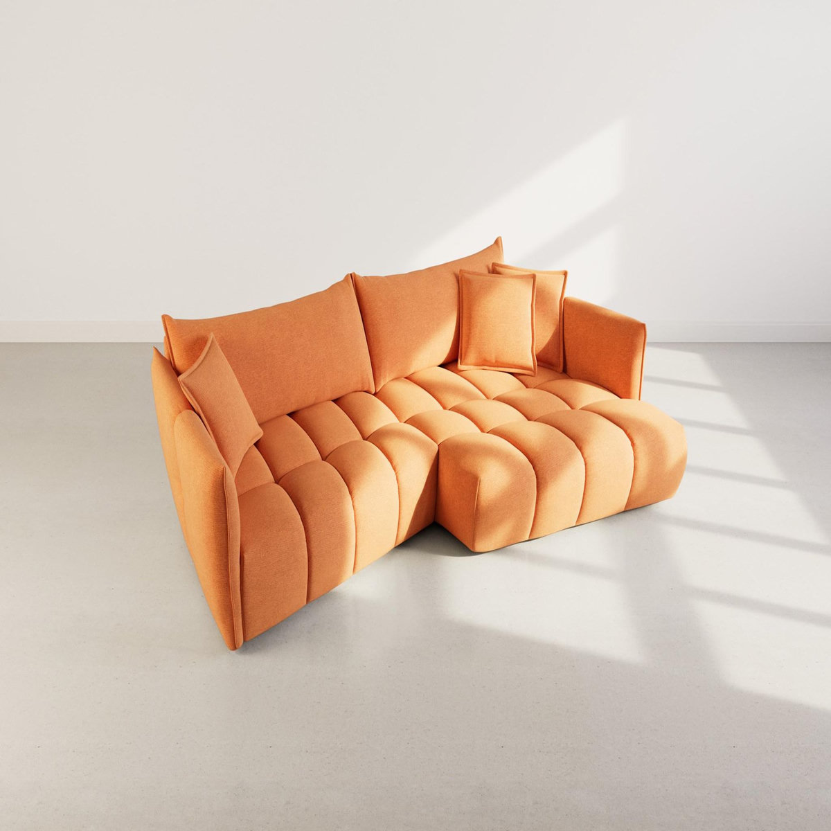 LISA DESIGN Cassiopee - canapé d'angle droit 4 places en tissu texturé