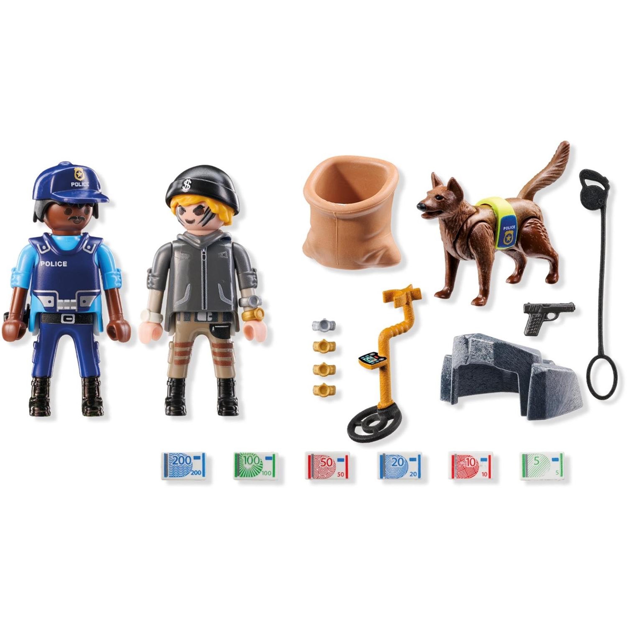 Voir la diapositive 4 : PLAYMOBIL Policier chien de recherche, voleur et accessoires