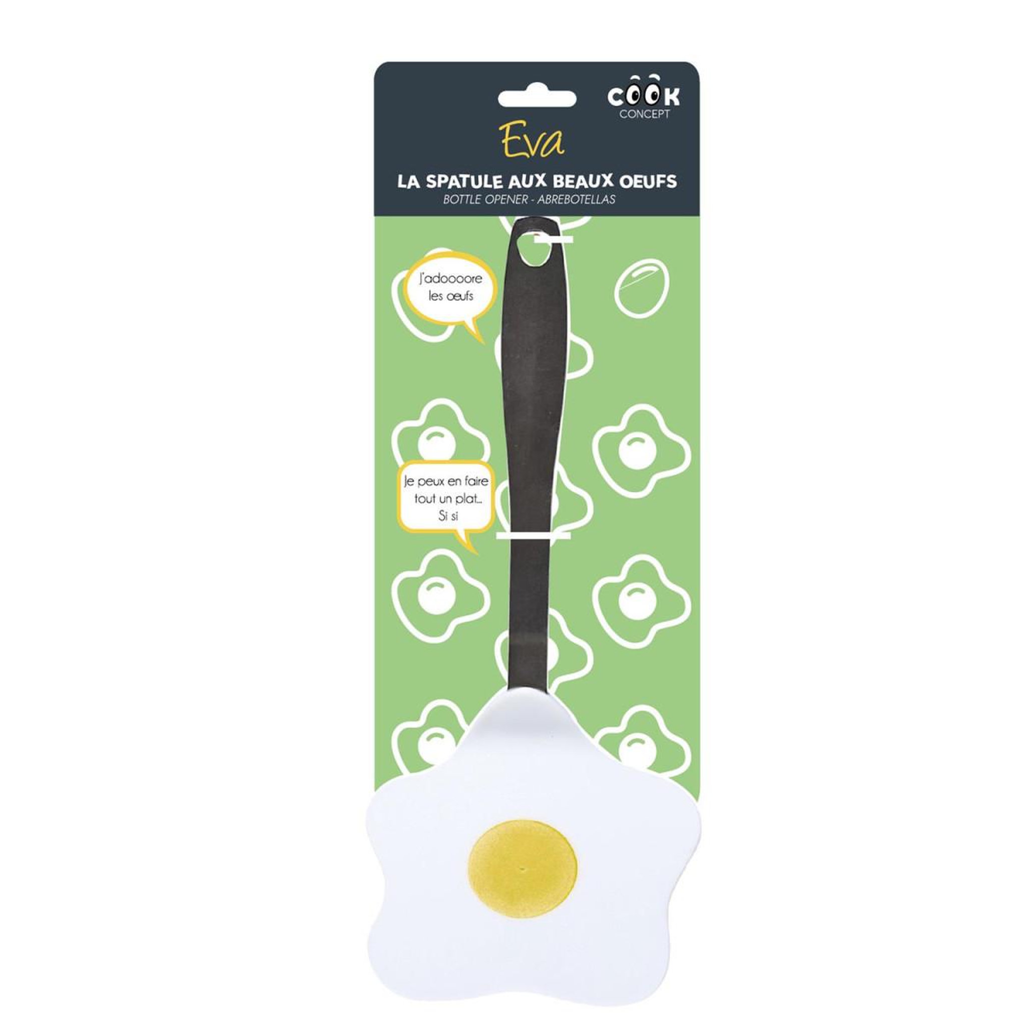 Voir la diapositive 5 : COOK CONCEPT Spatule de cuisine  œuf  29cm blanc