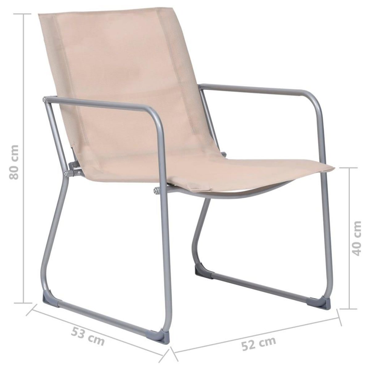 VIDAXL Salon de jardin 4 pcs Tissu et acier Creme