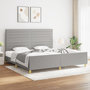 Voir la diapositive 1 : VIDAXL Cadre de lit sans matelas gris clair 200x200 cm tissu