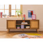 Voir la diapositive 1 : BEST MOBILIER Goto - meuble tv - effet bois et cannage - 2 portes et 2 niches - 140 cm