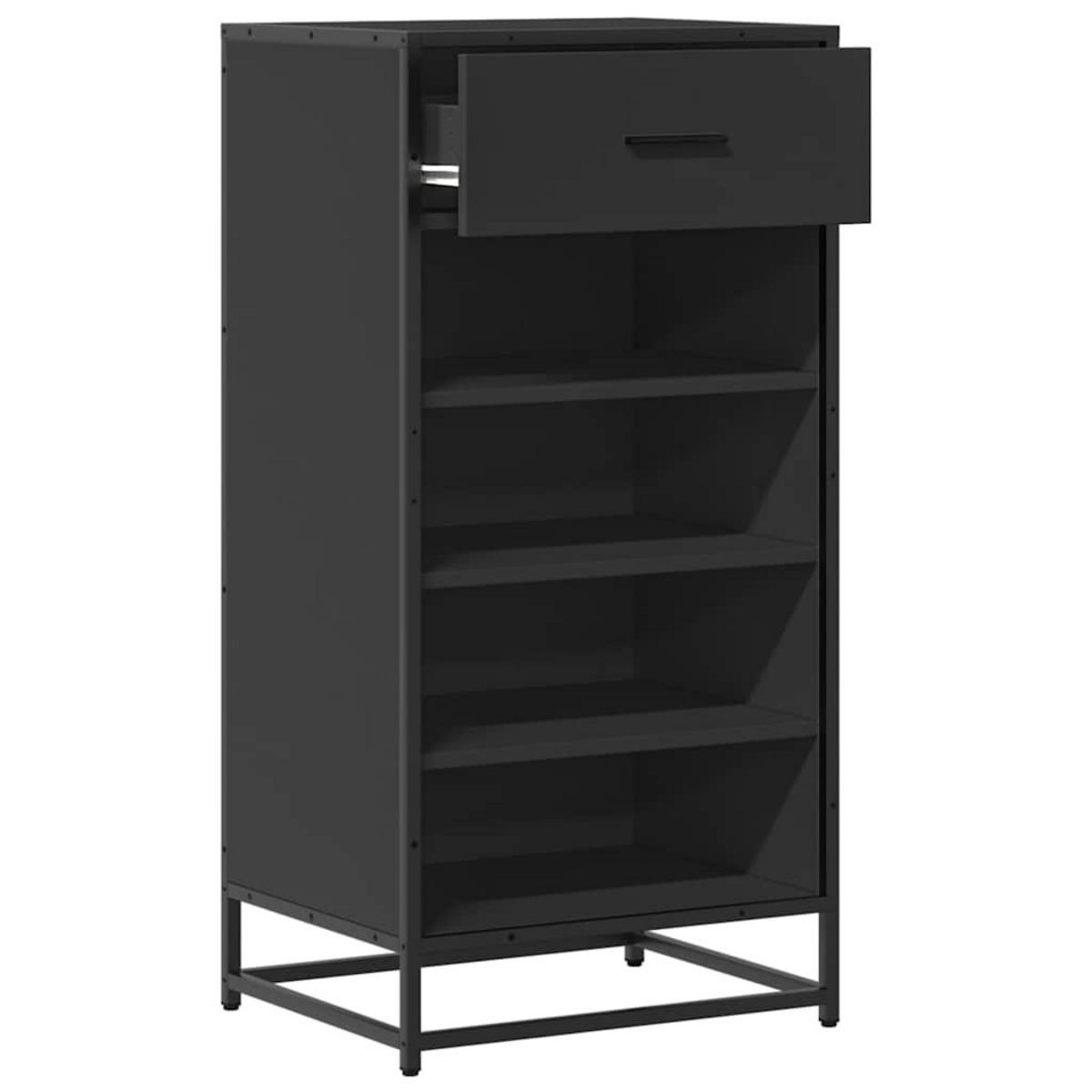VIDAXL Etagere a chaussures noir 48x38x97,5 cm bois d'ingenierie