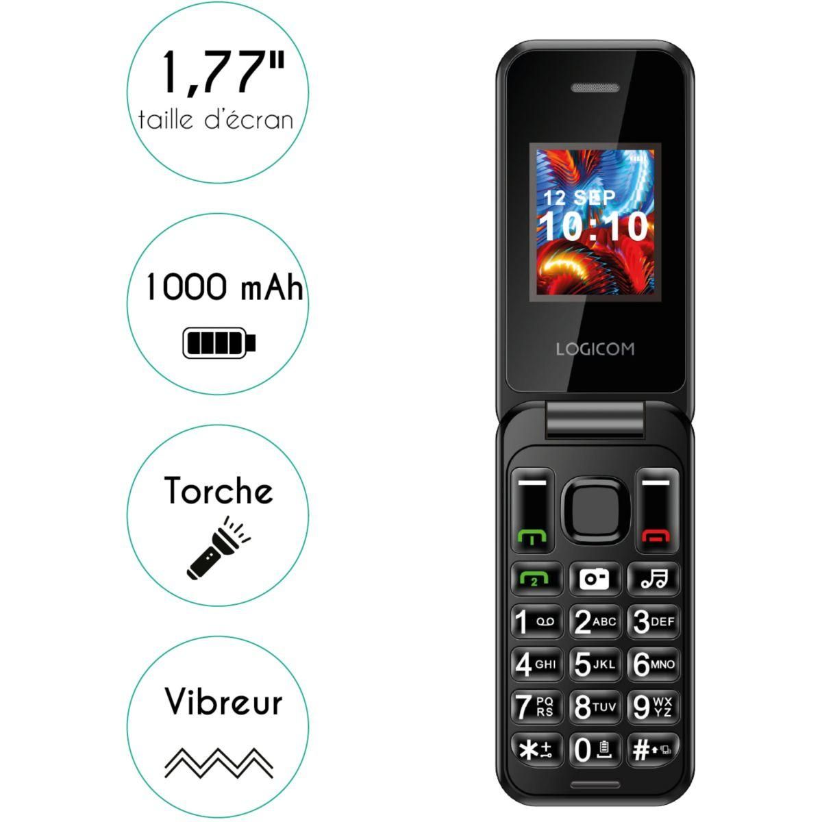 Logicom Téléphone portable Fleep 450 Noir 4G