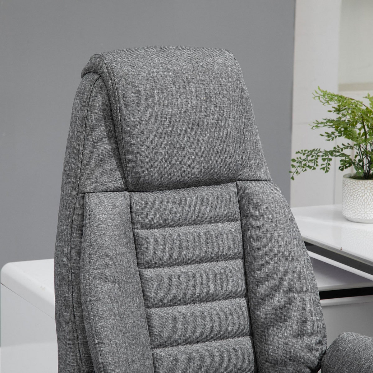 VINSETTO Fauteuil de bureau ergonomique hauteur réglable roulettes pivotantes 68 x 72 x 118-128 cm gris