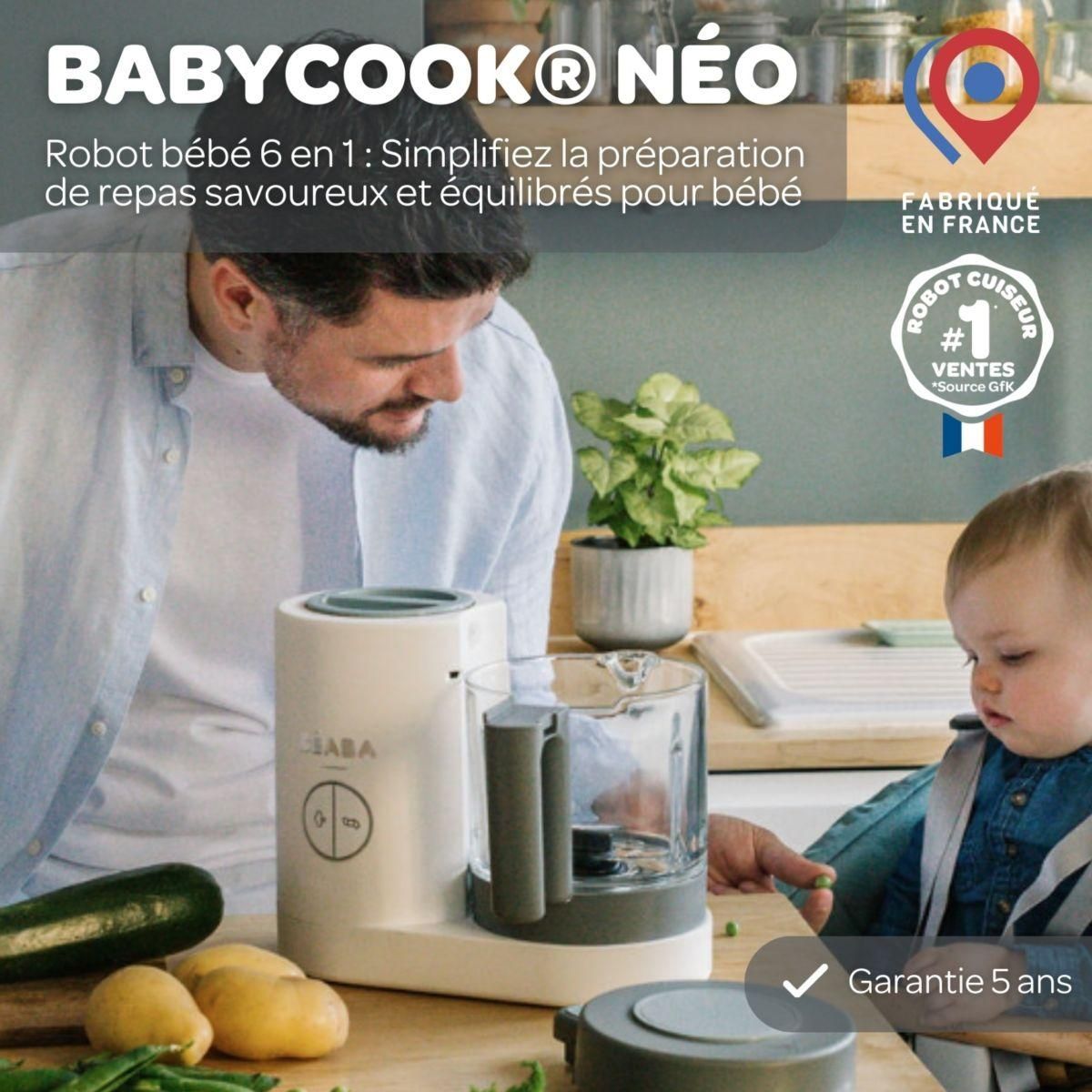 BEABA Mixeur Cuiseur Bébé Babycook neo grey white