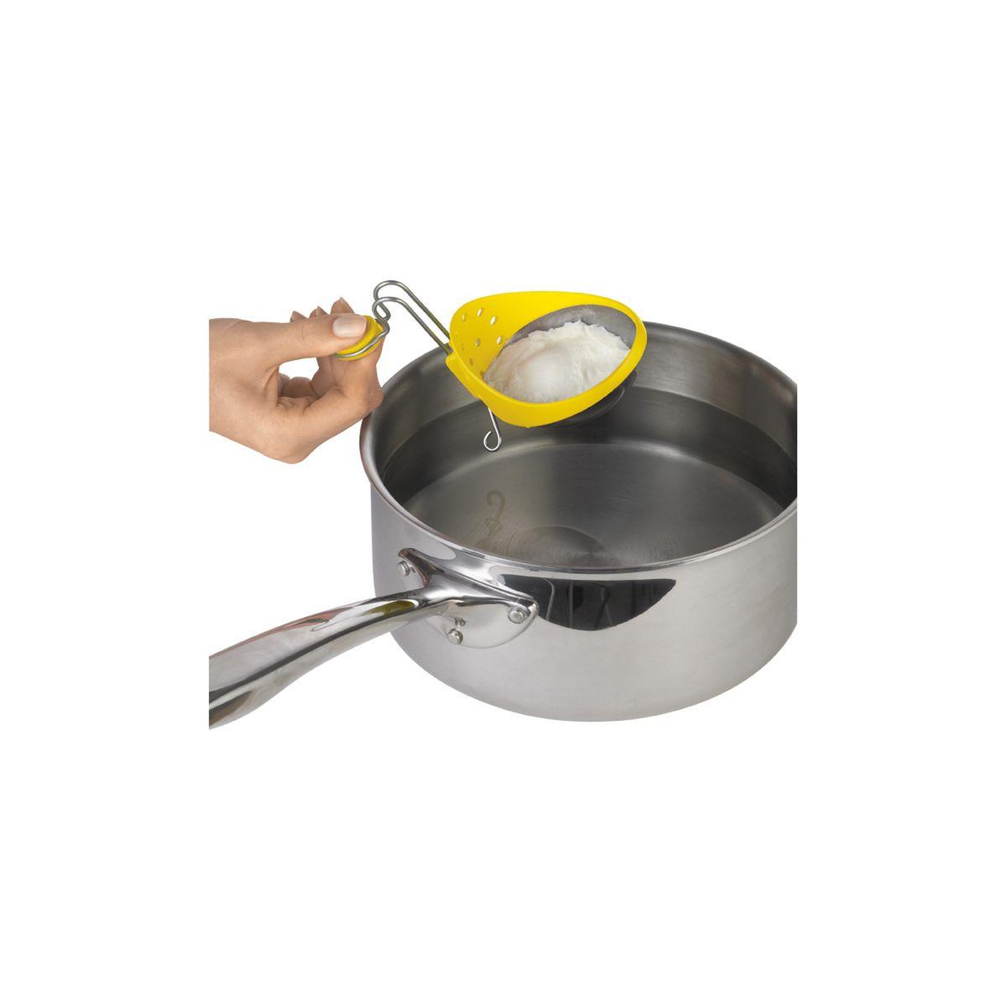 Voir la diapositive 2 : Cuisipro Pocheuse à oeufs acier inoxydable X 2 - jaune/blanc