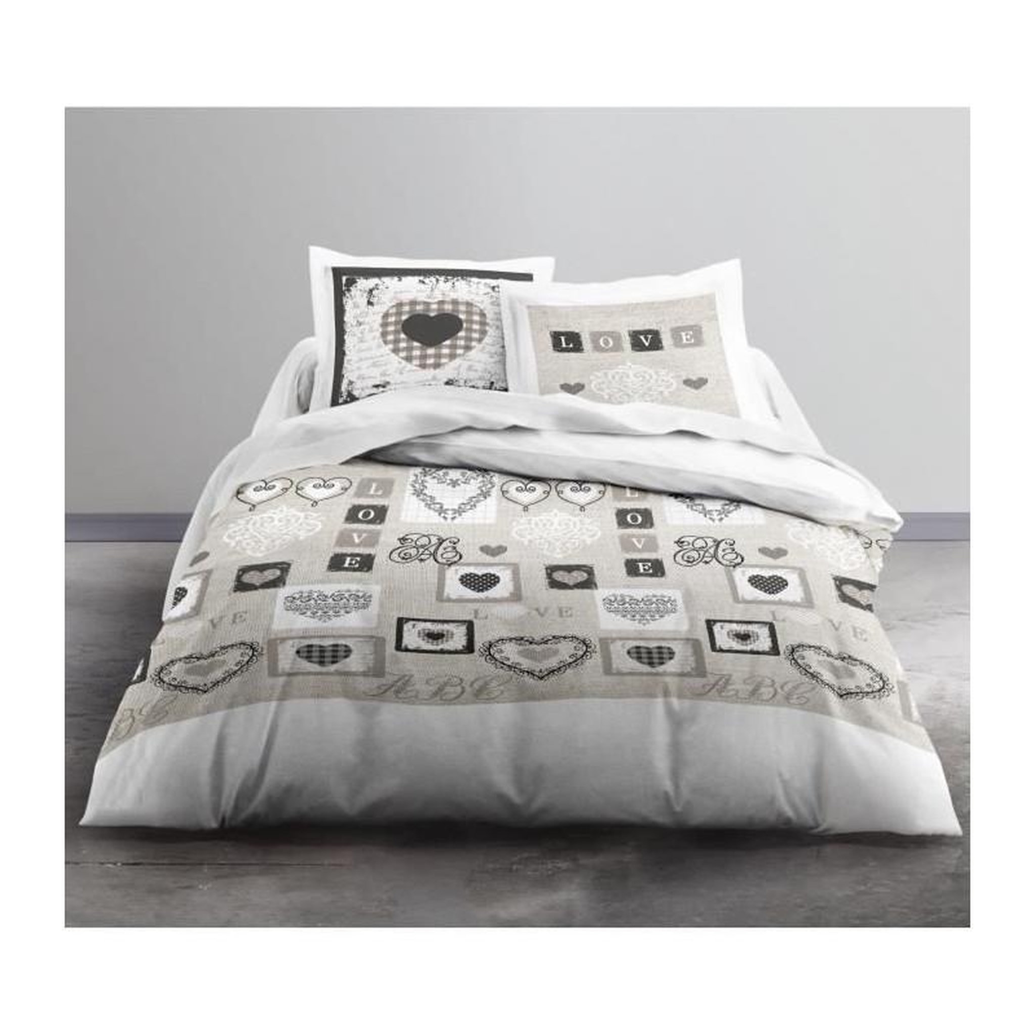 Voir la diapositive 2 : Today TODAY Parure de lit Coton 2 personnes - 240x260 cm - Imprime Blanc Eden