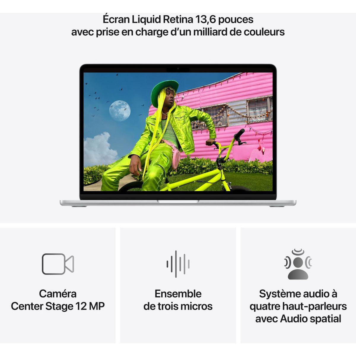 APPLE Ordinateur Apple Air 13  Puce M5 CPU 10 / GPU 8 cœurs Mémoire RAM 16Go Stockage 512Go SSD Argent