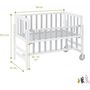 Voir la diapositive 2 : GEUTHER Lit Cododo Betty en Blanc et Naturel - Berceau Mobile et Pratique