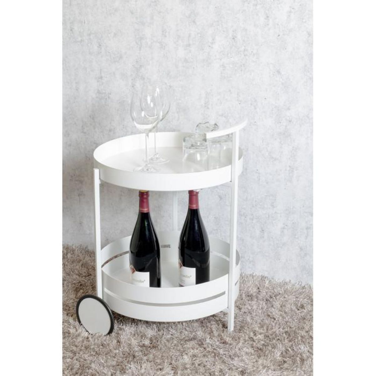 Paris Prix Desserte de Cuisine Ronde  Postres  62cm Blanc