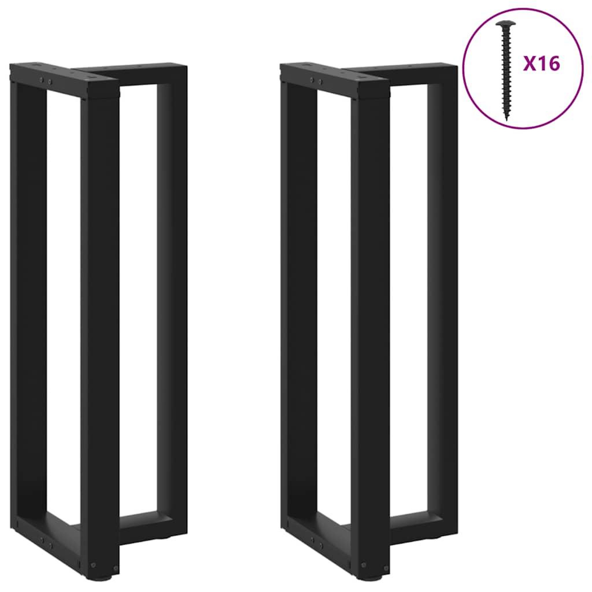Voir la diapositive 3 : VIDAXL Pieds de table de bar forme de T 2 pcs noir 50x35x(110-111) cm
