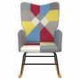 Voir la diapositive 3 : VIDAXL Chaise à bascule Patchwork Tissu